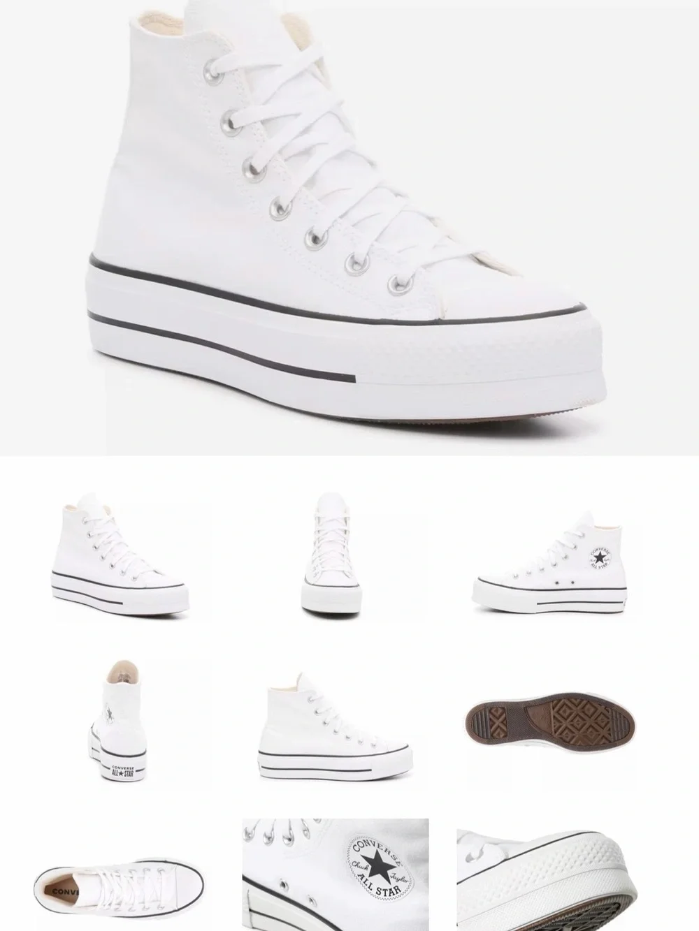 Converse White High-Top Platform Chuck Taylor Sneaker